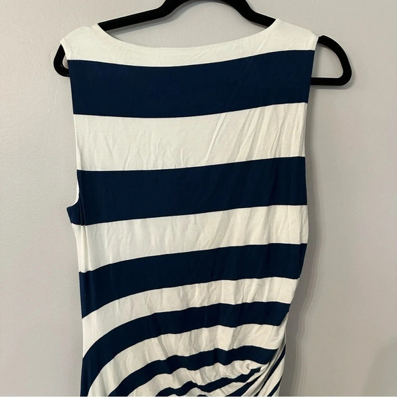 Soft Surroundings Vela Infinity Dress Blue & White Stripe Sleeveless Size M GUC - Picture 7 of 8